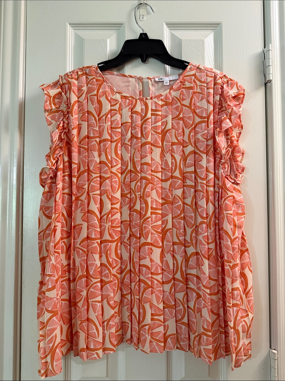 DR2 Pink and Orange Citrus Print Blouse